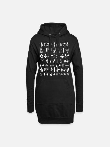 Egypt Hieroglyphics Egyptian - Hoodie Dress - black