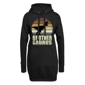 BrotherSaurus Rex dinosaure Dino Brother Saurus - Sweat-shirt à capuche long Femme - noir - Devant