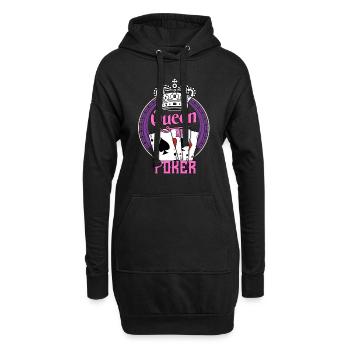 Poker Königin - Hoodie-Kleid - Schwarz - Vorne