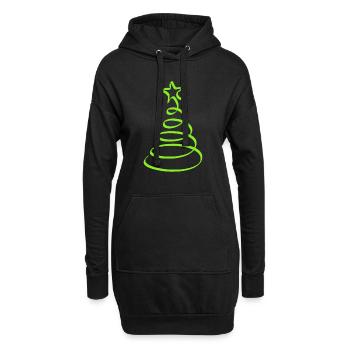 Weihnachten, Weihnachten, Weihnachten, Weihnachten - Hoodie-Kleid - Schwarz - Vorne
