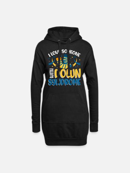 Ich liebe jemanden mit Down-Syndrom - Hoodie-Kleid - Schwarz