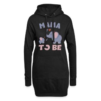 Mama To Be Elephant Baby Elephant - Bébé progéniture - Sweat-shirt à capuche long Femme - noir - Devant