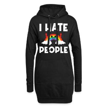 I Hat People Rainbow I Hate People Hate valentine - Hoodie-Kleid - Schwarz - Vorne