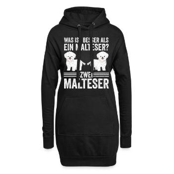 Zwei Malteser Hund Malteser - Hoodie-Kleid - Schwarz - Vorne