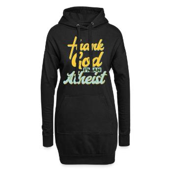 Athéisme Dieu merci Je suis athée - Sweat-shirt à capuche long Femme - noir - Devant