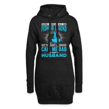 Papa Fishing Legend - Fisch Angler Papa Ehemann - Hoodie-Kleid - Schwarz - Vorne