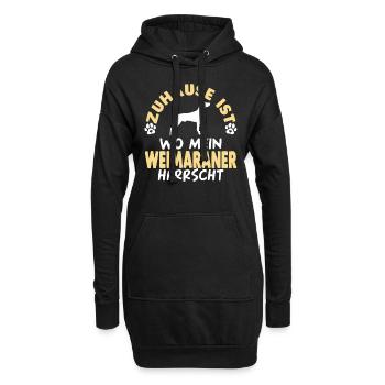 Weimaraner Hunde - Hoodie-Kleid - Schwarz - Vorne