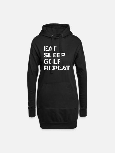 Golf - eat sleep golf repeat - Hoodie Dress - black