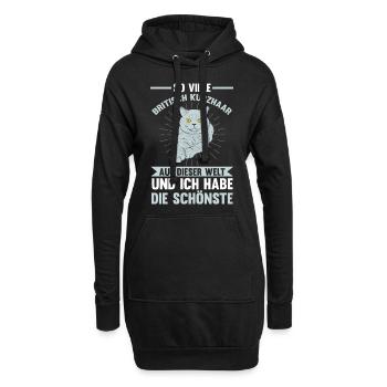 Katzen Britisch Kurzhaar - Hoodie-Kleid - Schwarz - Vorne