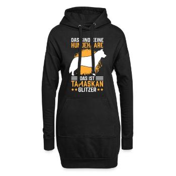 Das ist Tamaskan Glitzer Wolf-Hund Tamaskan - Hoodie-Kleid - Schwarz - Vorne
