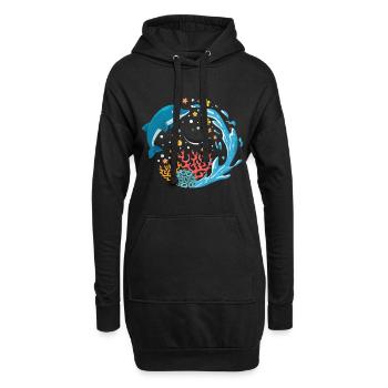 Delfin - Hoodie-Kleid - Schwarz - Vorne