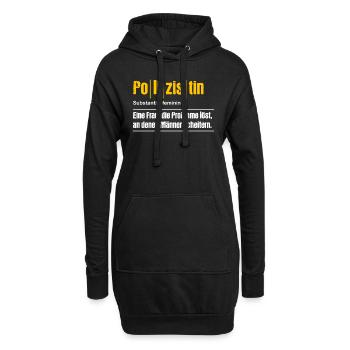 Polizistin Polizeibeamtin Polizei Polizeidienst - Hoodie-Kleid - Schwarz - Vorne