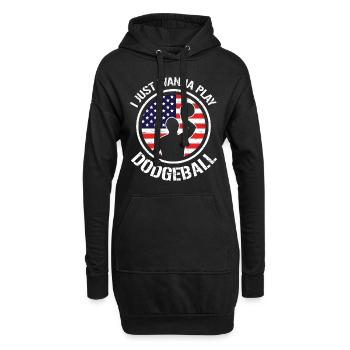 Lustiger Dodgeball Dodgeball - Hoodie-Kleid - Schwarz - Vorne