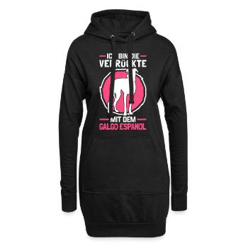 Verrückte mit Galgo Espanol spanischer Windhund - Hoodie-Kleid - Schwarz - Vorne