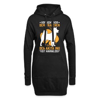 Akita Inu Frauchen japanischer Hund Besitzerin - Hoodie-Kleid - Schwarz - Vorne