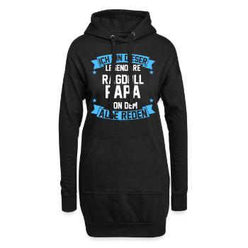 Katzen Papa Vater Vatertag Ragdoll - Hoodie-Kleid - Schwarz - Vorne