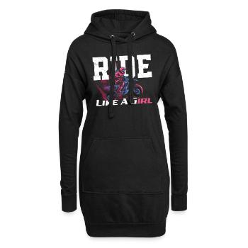 Dirt Bike Motorcross MX Rider - Hoodie-Kleid - Schwarz - Vorne