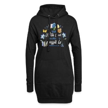 Christian Bible Verse Butterfly - Hoodie-Kleid - Schwarz - Vorne