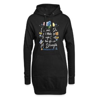 Christian Bible Verse Butterfly - Hoodie-Kleid - Schwarz - Vorne