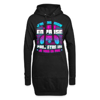 Gamer Gaming Drôle Jeux Vidéo - Sweat-shirt à capuche long Femme - noir - Devant