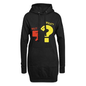 Komma Fragezeichen Grammatik Nerd Lehrer Geschenk - Hoodie-Kleid - Schwarz - Vorne