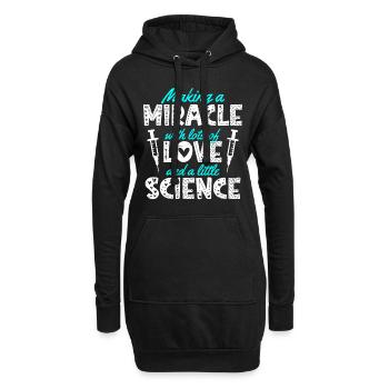 Maman FIV faire un miracle avec amour et science - Sweat-shirt à capuche long Femme - noir - Devant