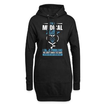 Codage médical ICD Je suis un facturier médical - Sweat-shirt à capuche long Femme - noir - Devant