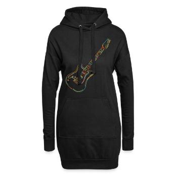 E-Gitarre Illustration Gitarren Lehrer Geschenk - Hoodie-Kleid - Schwarz - Vorne