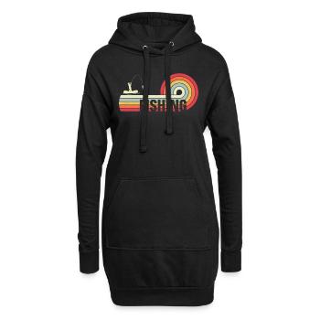 Fishing Retro Vintage Fishing - Hoodie-Kleid - Schwarz - Vorne