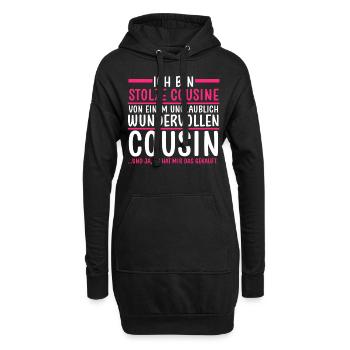 Cousine und Cousin - Hoodie-Kleid - Schwarz - Vorne