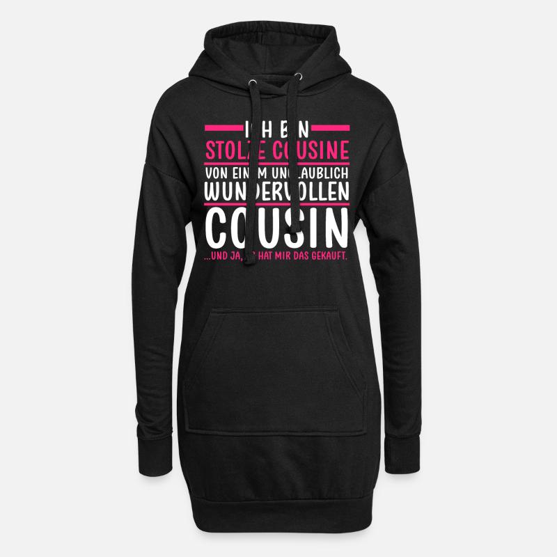 Cousine und Cousin - Hoodie-Kleid - Schwarz