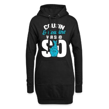 Cousin und Cousine - Hoodie-Kleid - Schwarz - Vorne