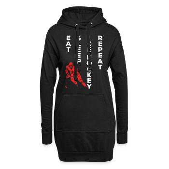 Eishockey Eat Sleep Hockey sur glace Répéter I Hockey sur glace - Sweat-shirt à capuche long Femme - noir - Devant