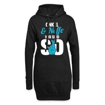 Onkel und Neffe - Hoodie-Kleid - Schwarz - Vorne