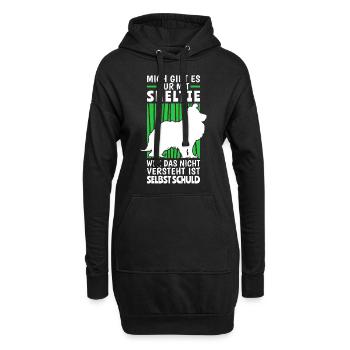 Mich gibt es nur mit Sheltie Shetland Sheepdog - Hoodie-Kleid - Schwarz - Vorne