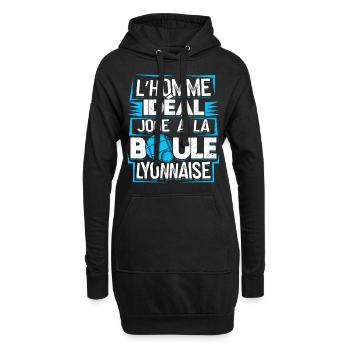 Joueur De Boule Lyonnaise Homme Petanque - Sweat-shirt à capuche long Femme - noir - Devant