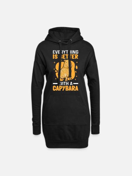 Everything is better with Capybara capybara - Hoodie Dress - black