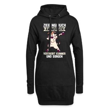 Ziege Bauernhof Ziegenbauer Stall Ziegen - Hoodie-Kleid - Schwarz - Vorne