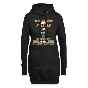 Zootier Strauß - Hoodie-Kleid - Schwarz - Vorne