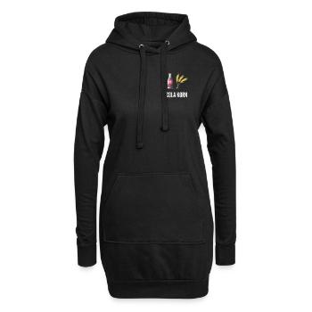 Cola Korn Brustlogo mit Spruch - Hoodie-Kleid - Schwarz - Vorne