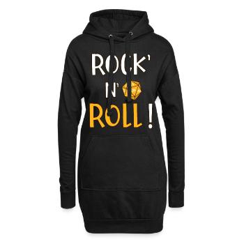 Rock' n' roll ! Humour jeu de rôle musique dés d20 - Sweat-shirt à capuche long Femme - noir - Devant