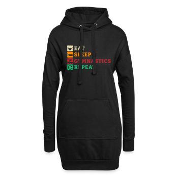 Gymnastik Turnen Akrobatik Geräteturnen Sport - Hoodie-Kleid - Schwarz - Vorne