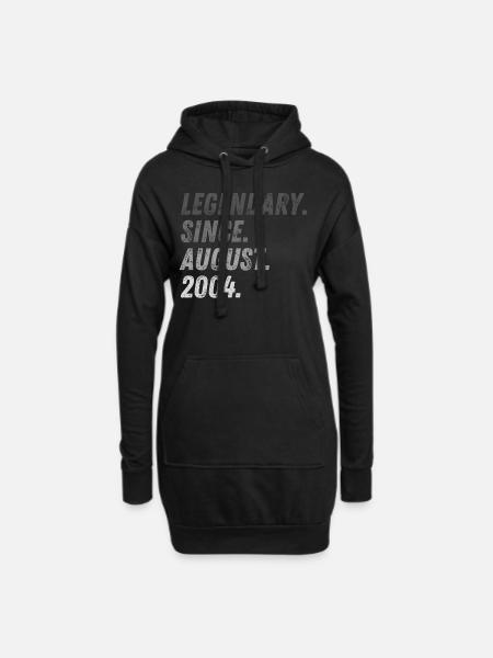 18. Geburtstag 18 Jahre August 2004 - Hoodie-Kleid - Schwarz