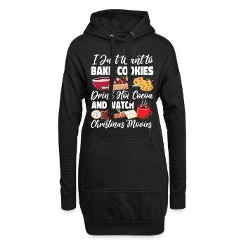 Cuire au four des biscuits de Noël I - Sweat-shirt à capuche long Femme - noir - Devant