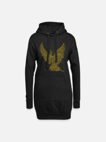 PHÖNIX: Word-Art Design! Fabelwesen, Mythologie - Hoodie-Kleid - Schwarz