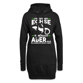 Terrarium Echse Echsen - Hoodie-Kleid - Schwarz - Vorne