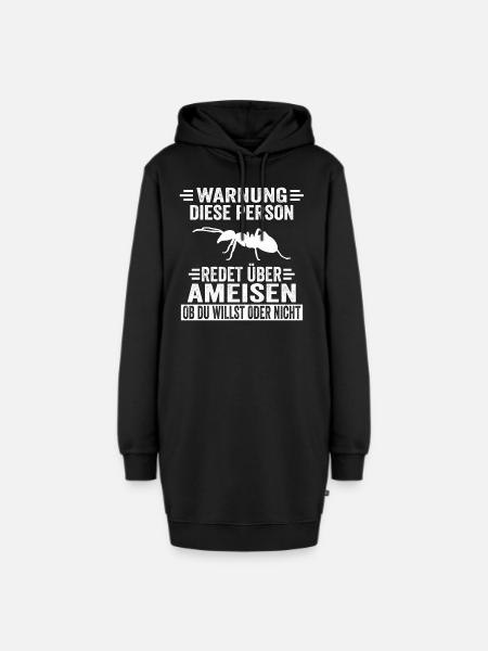 Ameisen Ameise - Hoodie-Kleid - Schwarz