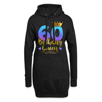 Birthday Queen 60th Birthday 60 Years Born - Hoodie-Kleid - Schwarz - Vorne