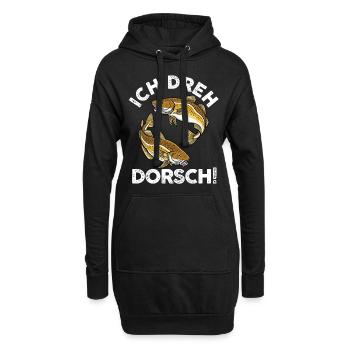 Angeln Angler Dorsch Fischer - Hoodie-Kleid - Schwarz - Vorne