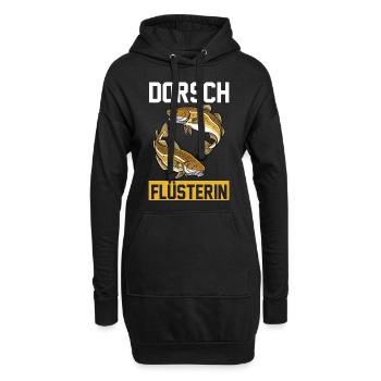 Angeln Anglerin Dorsch Fischer - Hoodie-Kleid - Schwarz - Vorne
